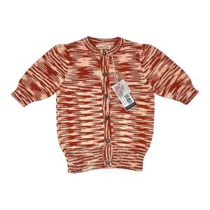 Misha & Puff NWT 8/9 Yrs Short Sleeve Ellie Cardigan. Paprika Space Dye.
